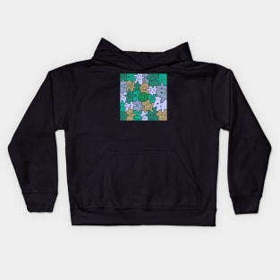 Smiley Face Puzzle Pieces - Green Kids Hoodie